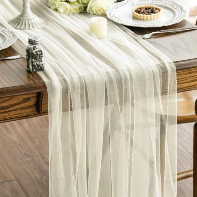 Color Mesh Table Runner and Tablecloth in for Dining and Party Decor