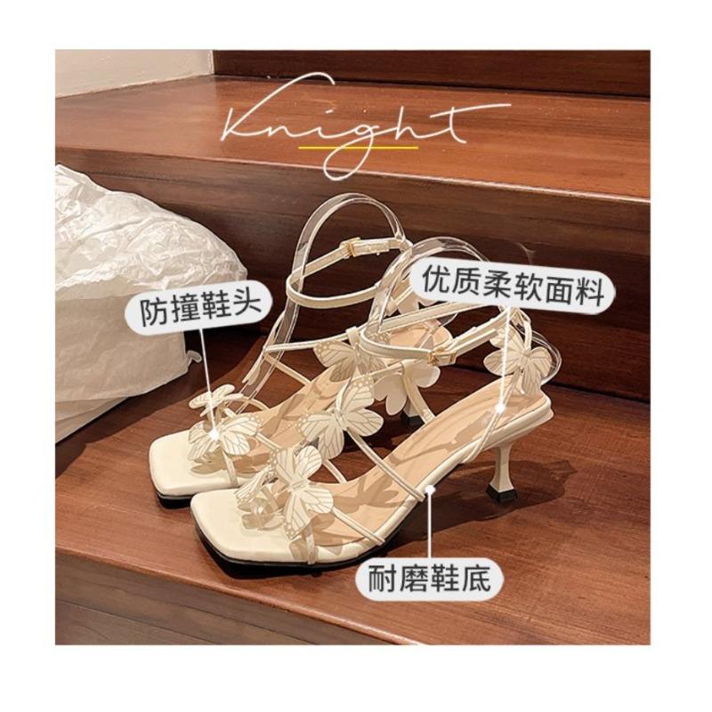 2025Fairy Style Pink Strappy Sandals with Bow and Cross Straps High Heels Summer Sandals