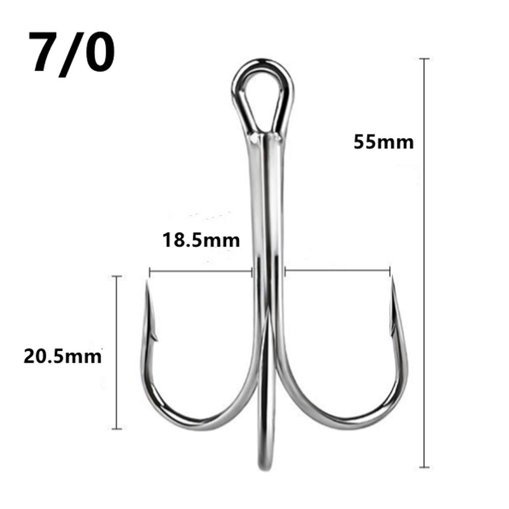 10 gab./kastē Milzīgi Trīskāršie Āķi 4X Stipri 6/0#-10/0# Zivju āķis Ass Ar atskabarpām Oglekļa tērauda Enkura piederumi Apaļš Loksnes leņķis Lielām zivīm