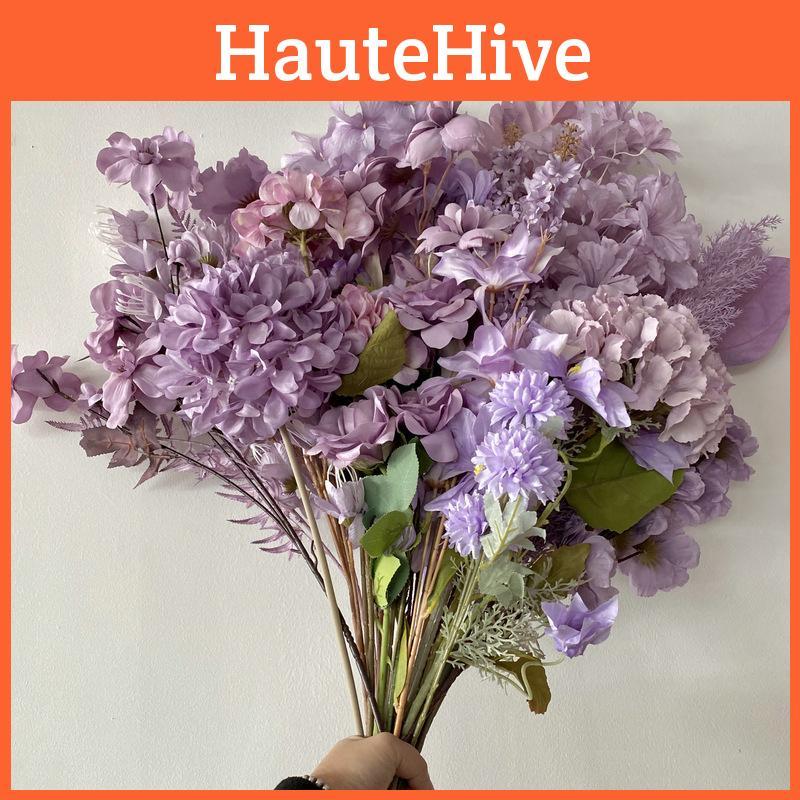 Purple Realistic Silk Wedding Flowers For Ceiling Decor Home Arrangement Office