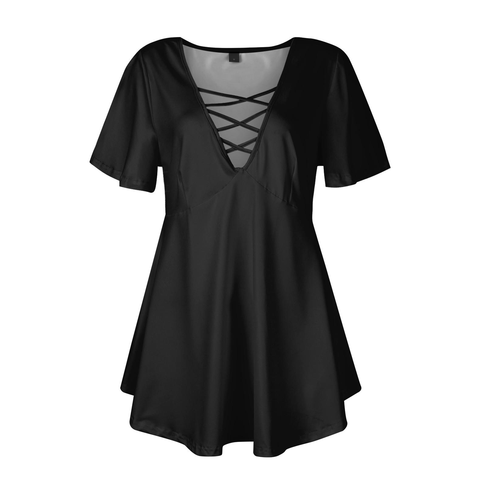 Женский большой топ с круглым вырезом — фото 5