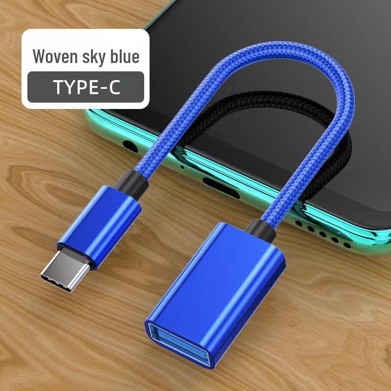 OTG Type-C To USB 2.0 Female Adapter Cable for Fast Charging & Data Transfer