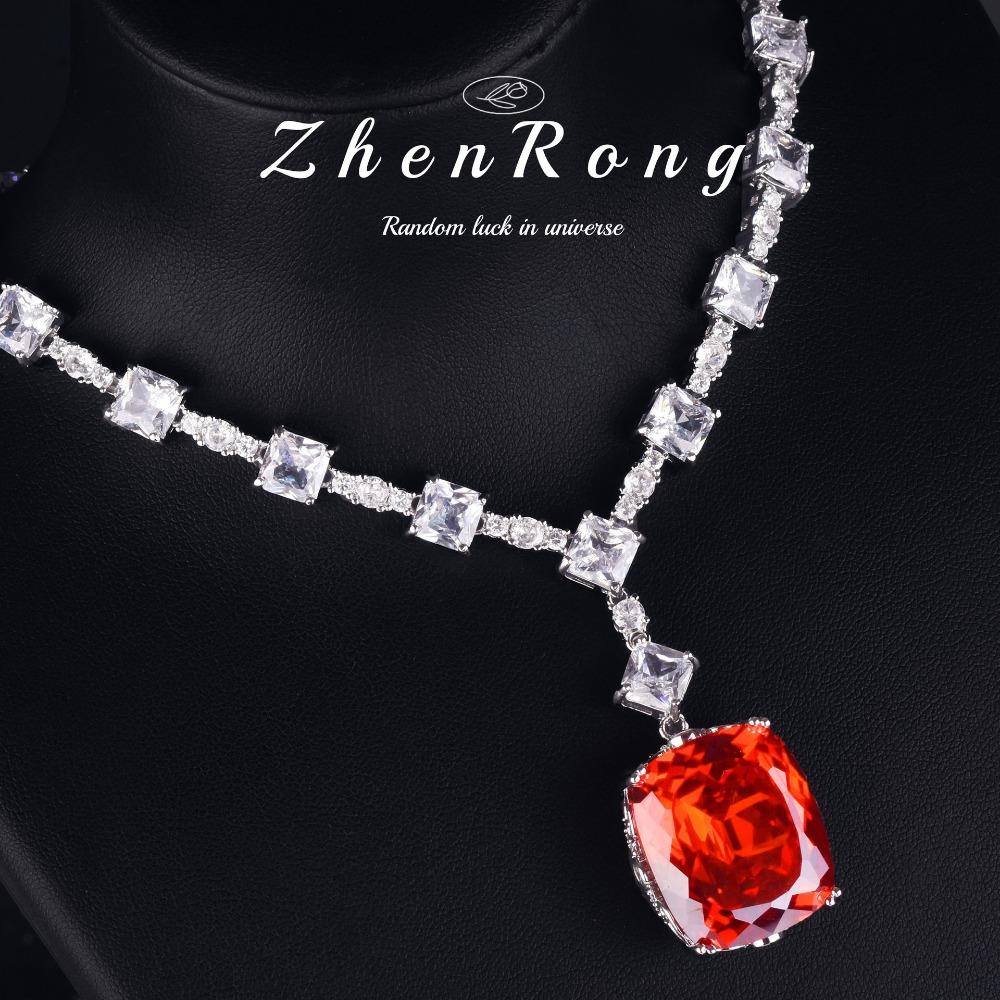 Luxury Fancy Cut Bird Nest Pendant Necklace Zircon Earrings Gemstone Jewelry Set for Women Bridal Party Dress Accessories