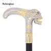 Gouden Witte Schedel Hoofd Wandelstok Mode Decoratieve Wandelstok Heer Elegant Cosplay Stafknop Kromstaf 90cm