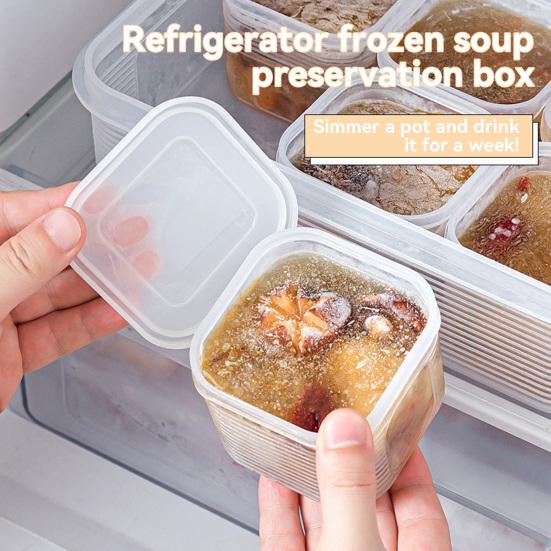 Gefrierschrank-Suppenverpackungsbox, mit versiegelten Deckeln, lebensmittelechte PP-Behälter, gefrier- und mikrowellengeeignet, auslaufsichere stapelbare Aufbewahrungsbox für Suppen und Soßen
