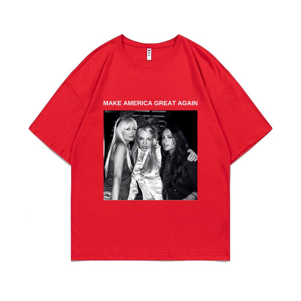 Make America Great Again Barack Hilton Britney Spears Lindsay Lohan Print Luxury Tshirts Unisexs and Womens  Style Tshirts