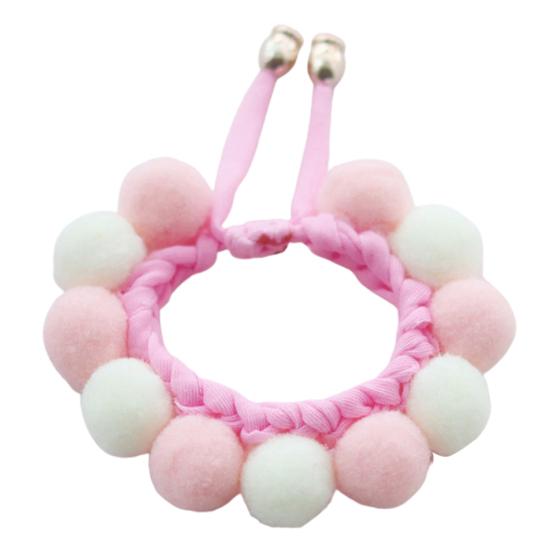 Handmade Plush Balls Stitching Collar Dog Cat Neck Strap Scarf Bib Pet Supplies