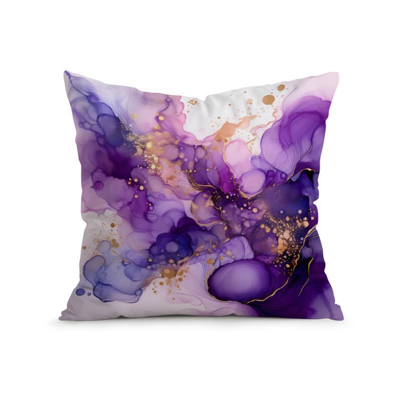 Purple Gold Foil Blending Cushions Pillowcase Printed Polyester 45X45Cm Throw Pillow Cover Decorative Sofa Cushion Pillowslip