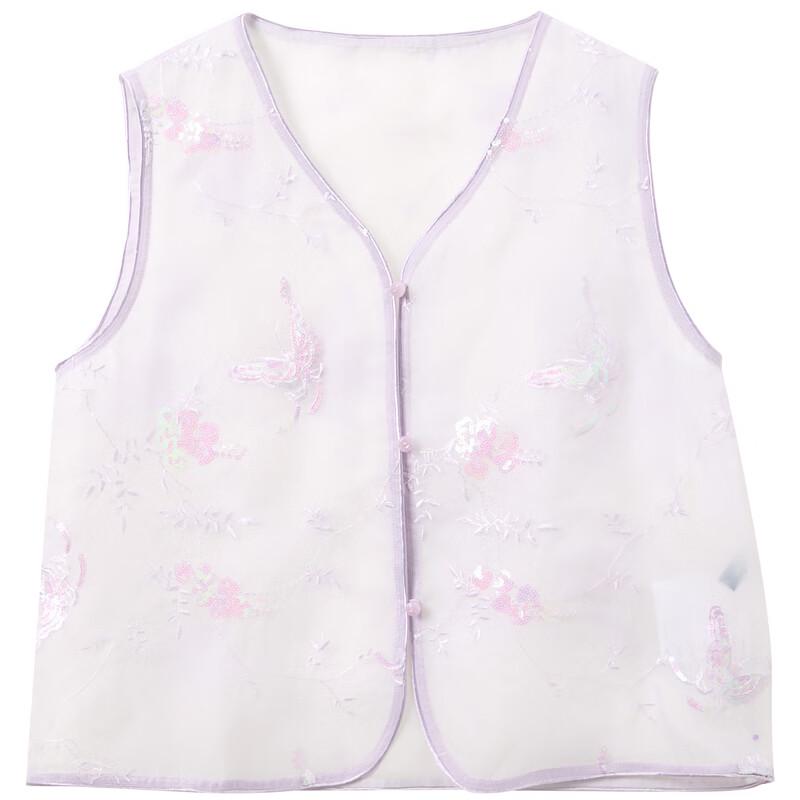 Sancai Plus Size Embroidered Sleeveless New Chinese Style Vest