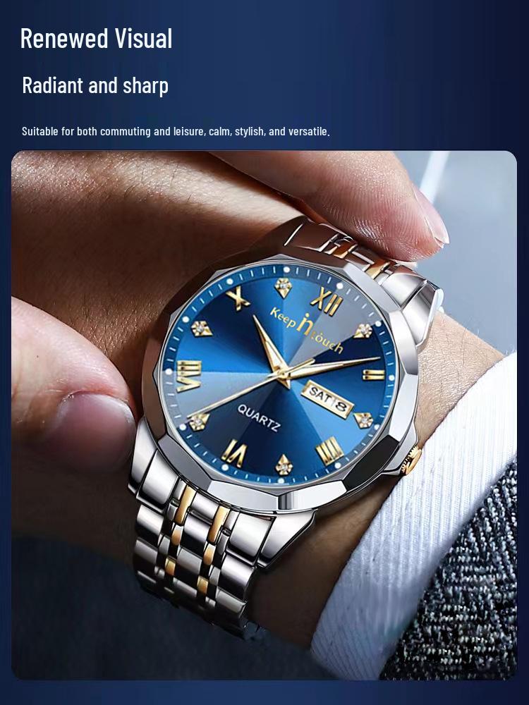 Swiss Luxury Waterproof Luminous Men's Quartz Wristwatch