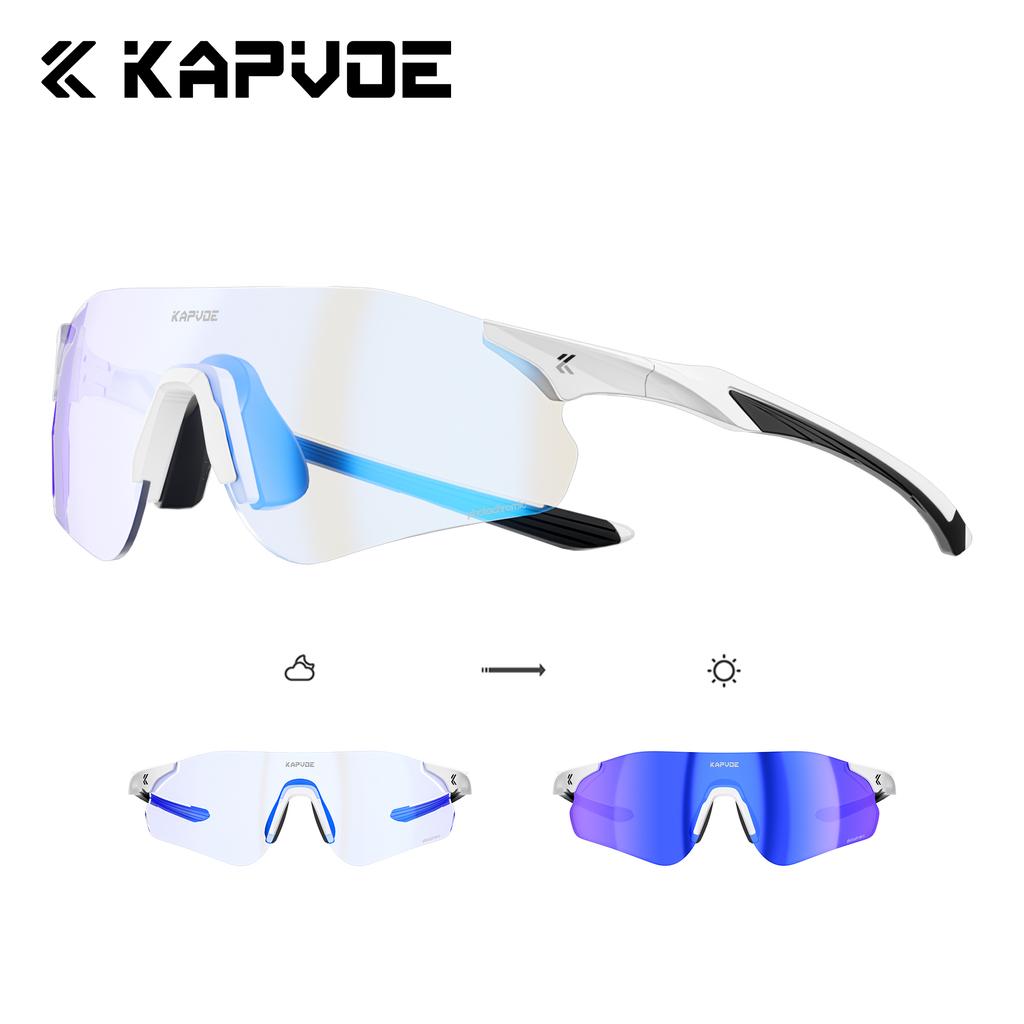 Kapvoe Photochromic Running Sunglasses Women Men Cycling Glasses Bike Glasses UV400 Bike Eyewear MTB Sports Bicycle Goggles 2026
