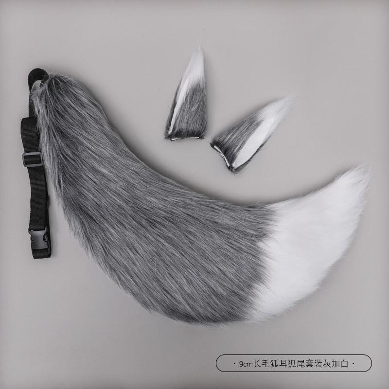 Animal Fox Furry Ear Headband Tail Furry Cosplay Lolita Cute Cat Ears Hairpin Tail Props
