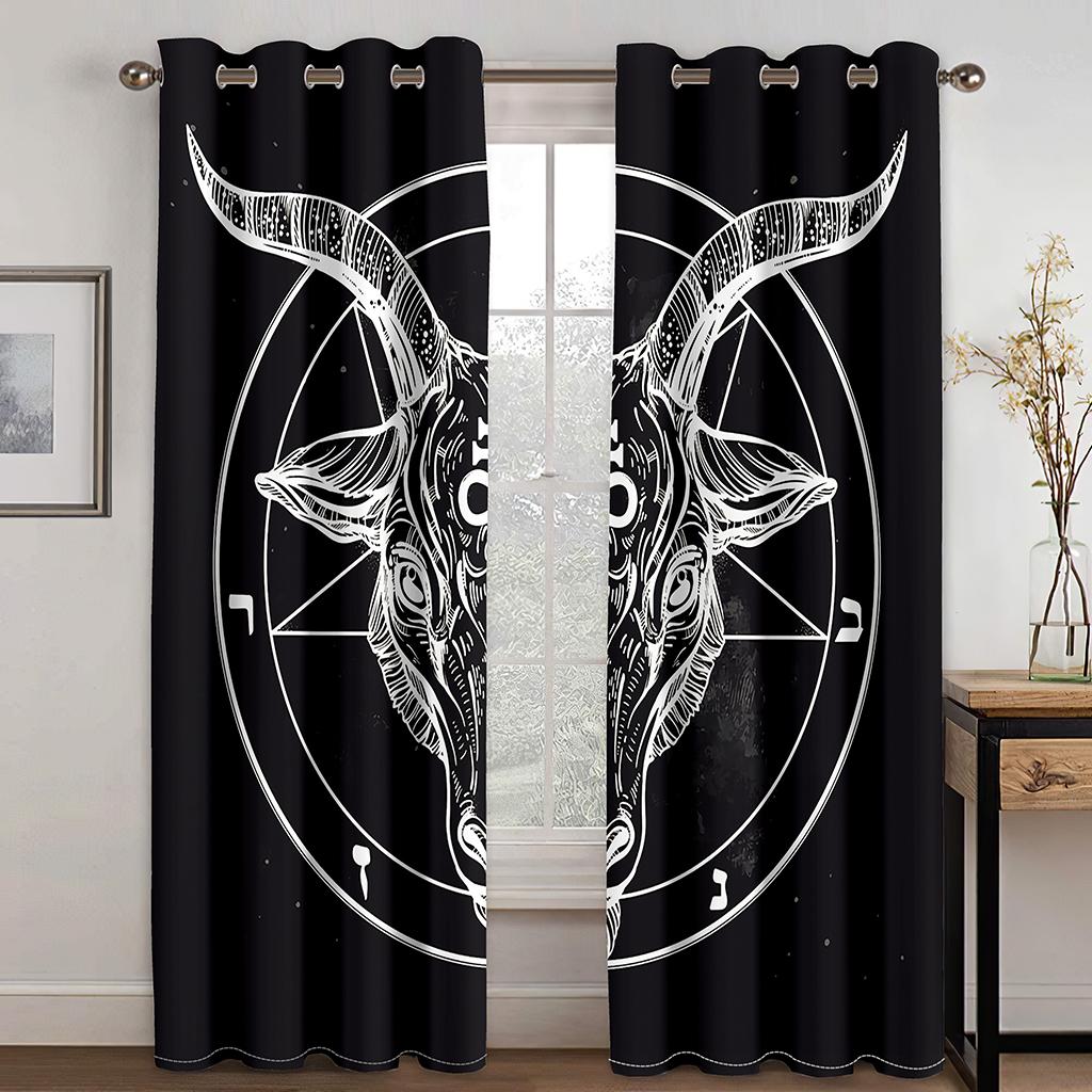 

Черно-золотой крутой стильный дизайн шторы со скорпионом для защиты от ветра и тени, прочное украшение для дома для гостиной и спальни W132cm x H160cm&Grommet