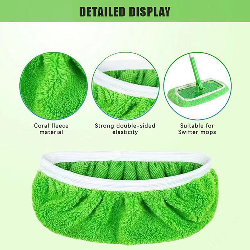 2Pcs Reusable Mop Pads With High Water Absorption And Ultra-Fine Fiber Cleaning Pads That Can Firmly Adhere To Most Standard Mop
