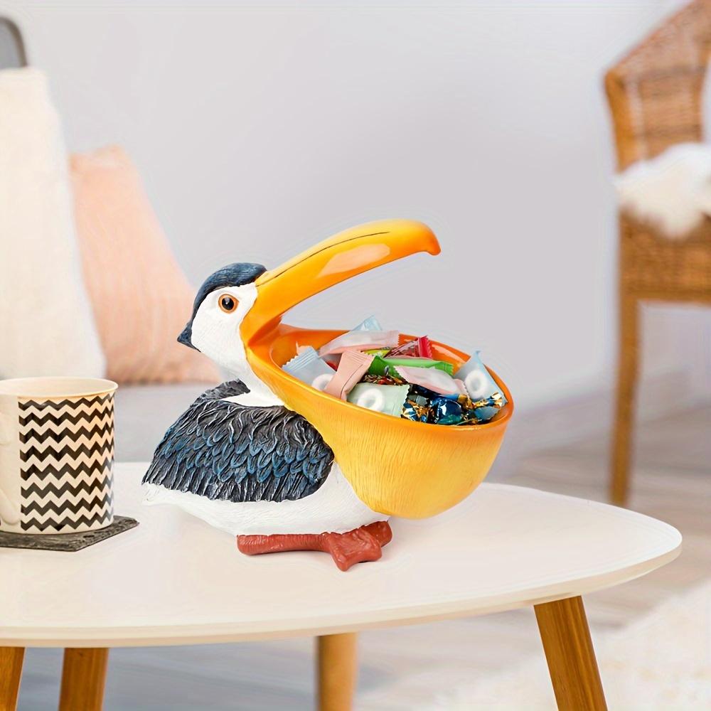 A Realistic Pelican Desktop Storage Ornament,Creative Storage Ornament,Key Watch Snack Candy Storage Box,Suitable For Living Room Decoration Ornaments