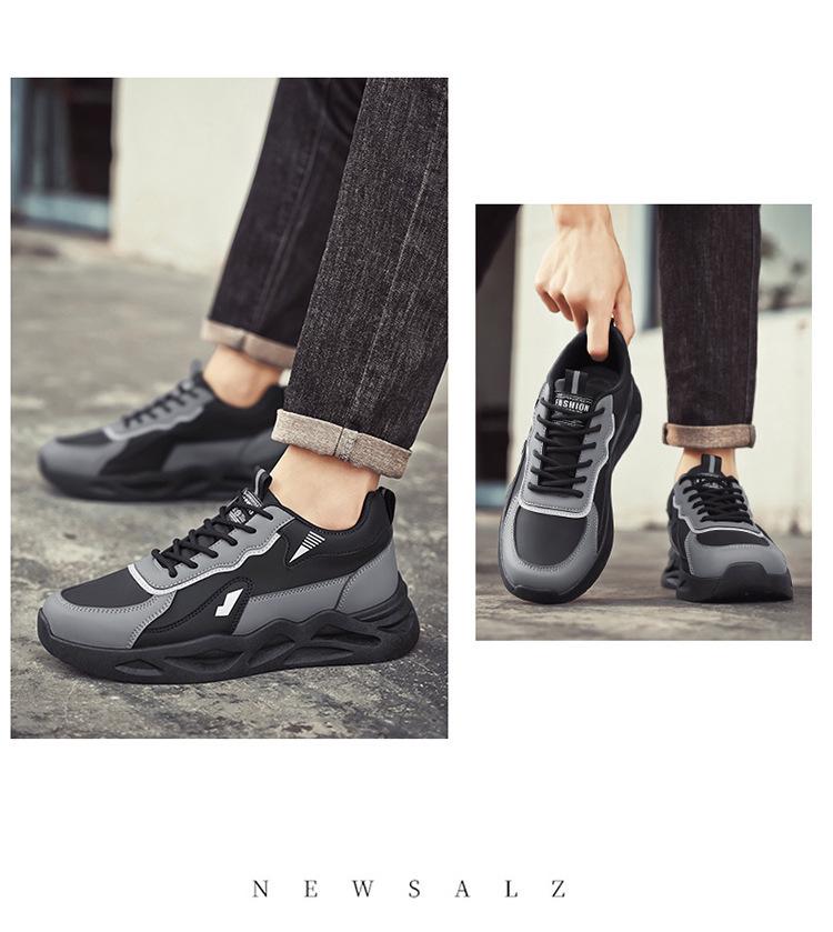 Men's Anti-Slip Breathable Sneakers, Wear-Resistant, Thick-Soled Casual Dad Shoes, Spring 2025 Collection