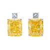 Luxury Light Luxury Large Carat Yellow Diamond Ring Super Flash Ice Flower Ceredian High Carbon Diamond Pendant Necklace Female Stud Earrings