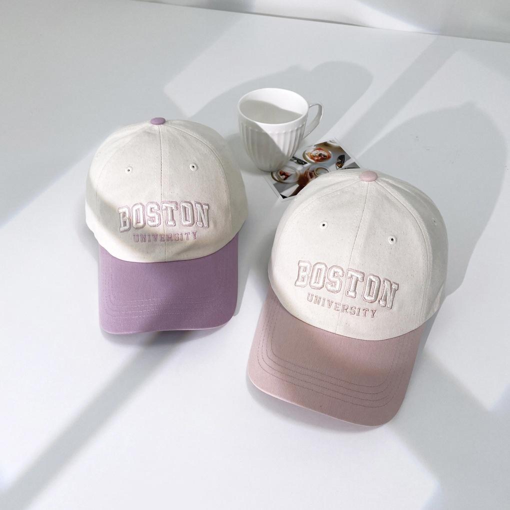 Unisex Basic Daily Baseball Cap Boston Color Block Ball Cap