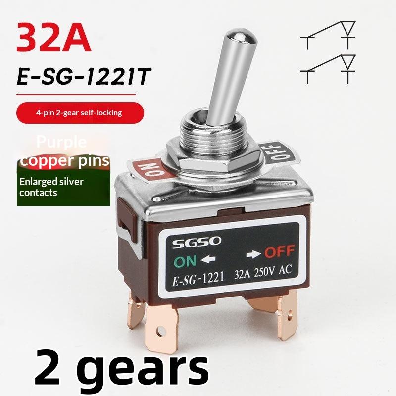 1Pcs  Power Switch 2/3/4/6Pin E-SG Toggle Switch 32A 250VAC Rocker Switch With Brass Screw Foot Pin