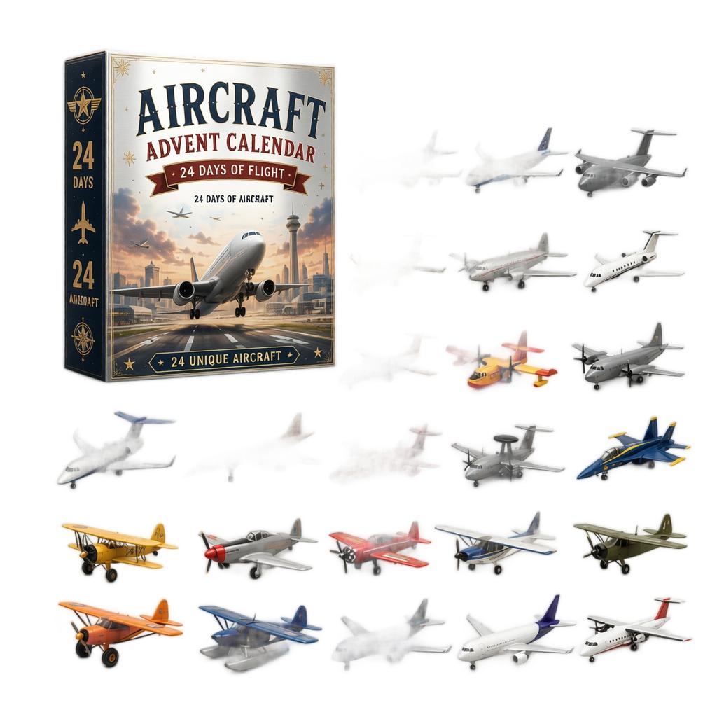 2D Airplane Countdown Calendar with Surprise Gifts