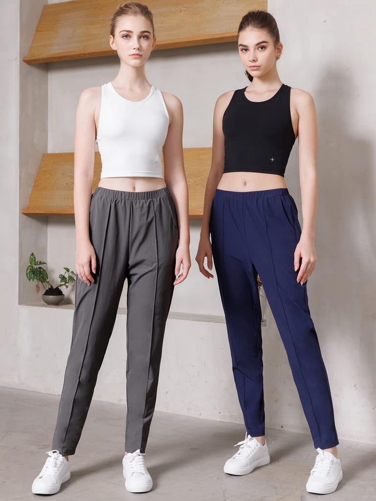 Loopa Long Travel Yoga Jogger Size 68cm Inseam Women's Pants, Pants, Running, Training, Moisture-Wicking, Quick-Drying Pants, Navy, M,