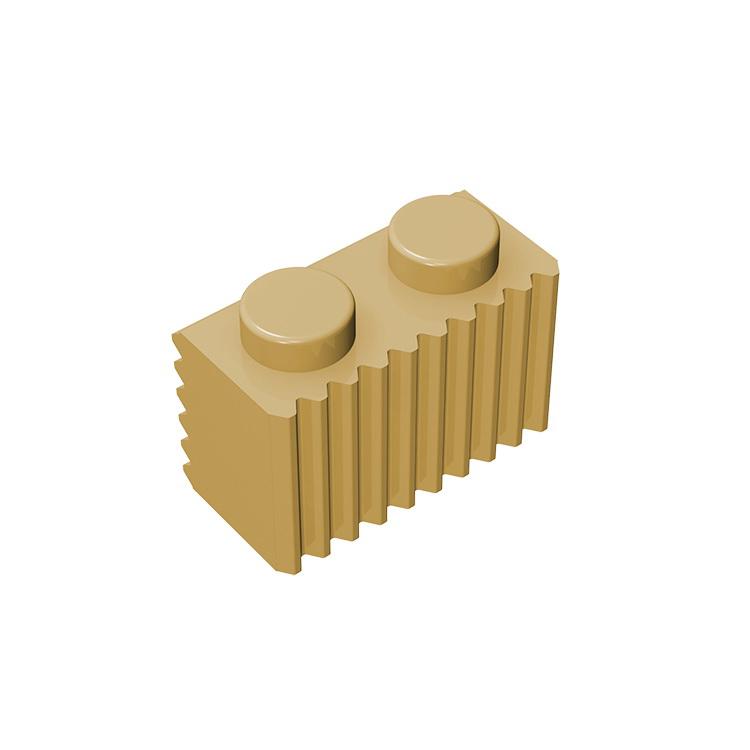 100 Pcs MOC Parts 2877 Brick Modified 1x2 with Grille / Fluted Profile Compatible Brick DIY Building Block Particle Kid Toy Gift