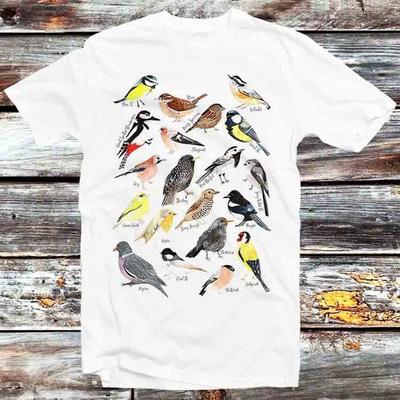 230 Gsm 100% Cotton British Garden Birds T Shirt European Encyclopaedia T Shirt Vintage Retro Cool Gift Mens Womens Unisex Cartoon Anime Top Tee B748