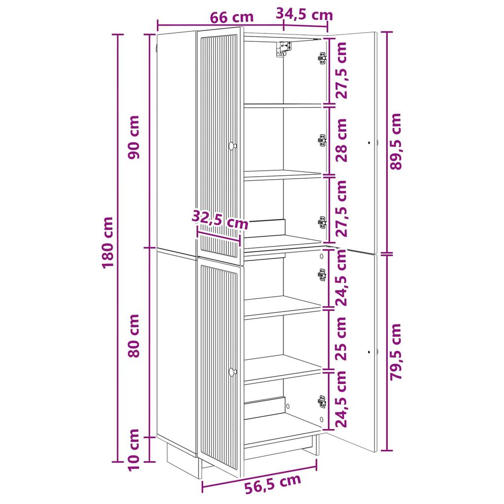 Cabinet Set 2 pcs Smoked Oak 66 x 34.5 x 90 cm