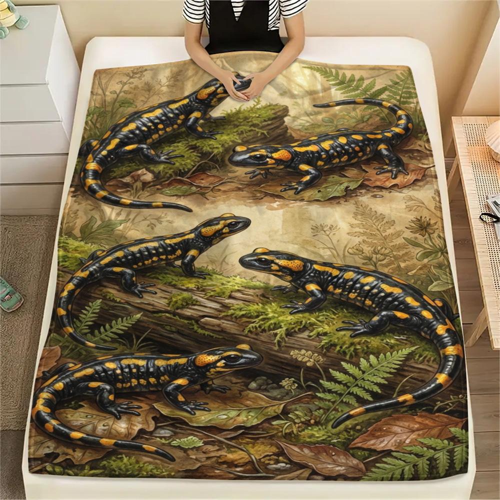 1PC Art Print Decor Print FlAannel Blanket, High quality Comfortable for All Seasons, Home Decor, Warmth and Comfort