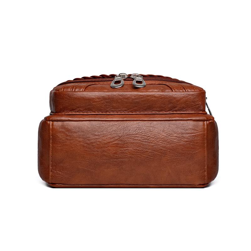 Fashion trend four-season soft leather multi-compartment multi-pocket high-end single-shoulder crossbody bag for women's handbag