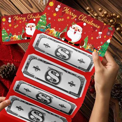 Christmas Cash Money Holder Wallet  Festive Money Bag Cash Envelope Folding Banknote Card Box Navidad Natal New Year Gift