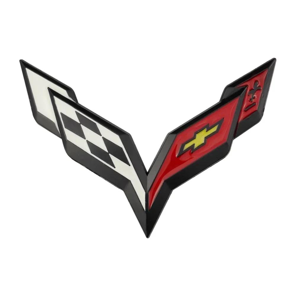 For Chevrolet Corvette 60 Years Camaro Aveo Cruze Malibu Captiva Trax Niva Captiva 3D Metal Car Fender Rear Trunk Emblem Sticker