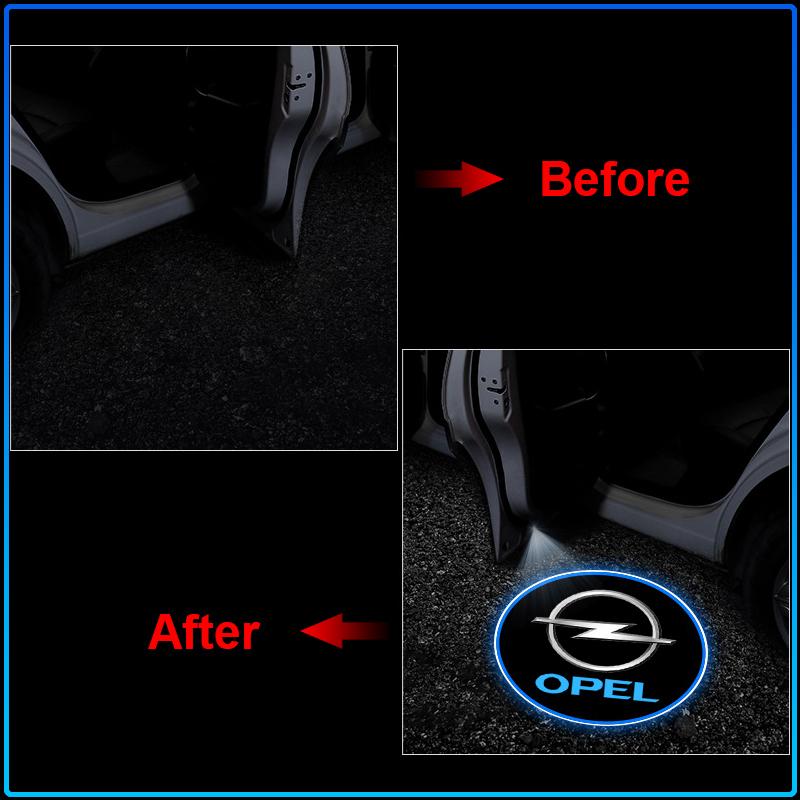 LED Car Door Welcome Lights Laser Projector Wireless Car HD Courtesy Lamp For Opel Astra H G Corsa Insignia Astra Antara Meriva Zafira Interior