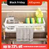Aluminum Kitchen Storage Rack with Tray No-Punch Installation Wall Mounted Rack Dustproof Dishware Drain Rack