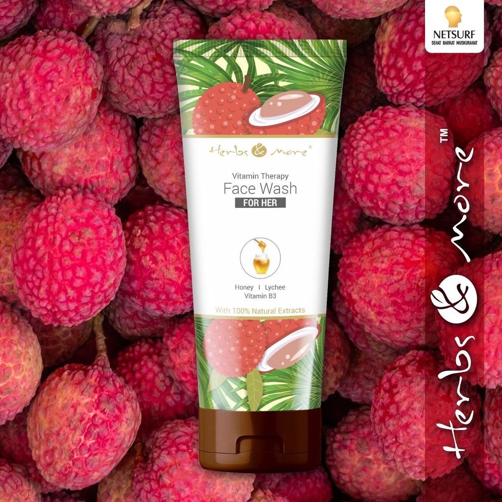 Detergente con Miele, Litchi e Vitamina B3 (100 grammi), Detergente per il viso per lei, miele, litchi, vitamina B3, erbe e altro
