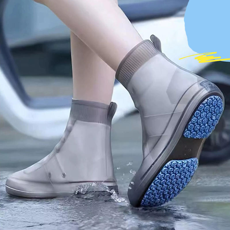 Reusable Rain Boots Waterproof Rain Shoes Covers Non Slip Silicone Overshoes Unisex Rubber Water Resistant Shoe Covers Rainy Day