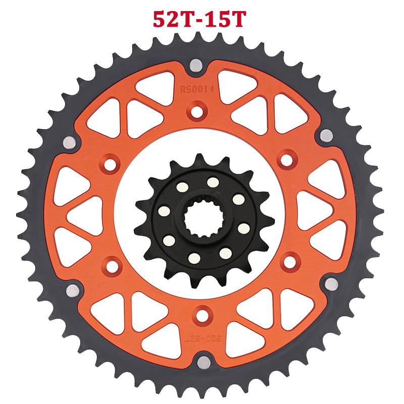 Motorcycle Parts 15T 45T-52T Front Rear Sprockets For KTM 690SM 690SMR 620 690 SM SMC SMR 640 LC4 Duke 790 890 Adventure R Rally