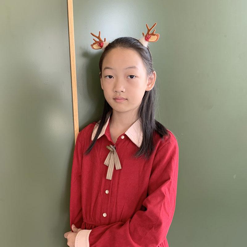 Reindeer Antler Headband with Pom-Pom Hair Clips - Christmas Hair Accessories for Women and Kids
