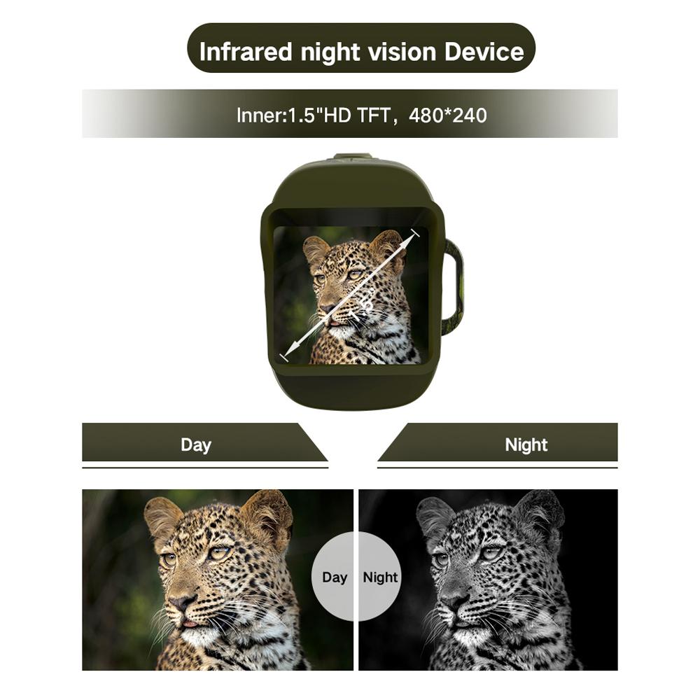 1080P Portable Night-Visions Device Day Night Use Photo Taking Video Recording 4X Digital Zoom Monocular Scope 5MP 8MP 12MP Photo Resolution 7 Levels