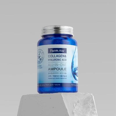 AMPUŁKA ALL-IN ONE, #KOLAGEN&KWAS HIALURONOWY #ŚLIMAK #GRANAT #ALOES #NASIONA ZIELONEJ HERBATY, Nawilżająca