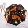 1pc Foxes, Floral Pattern Auto Umbrella Durable Iron Frame & Plastic Handle, Gift for Men & Women, Sturdy Construction Y250905181