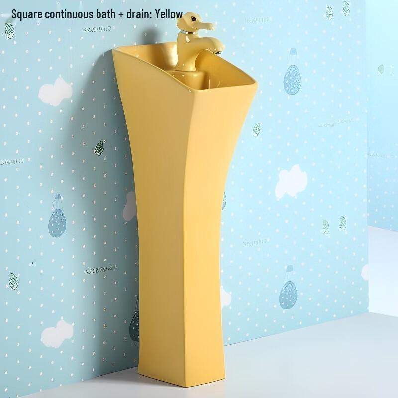 Керамический умывальник Yixi с комплектом смесителей в виде слона