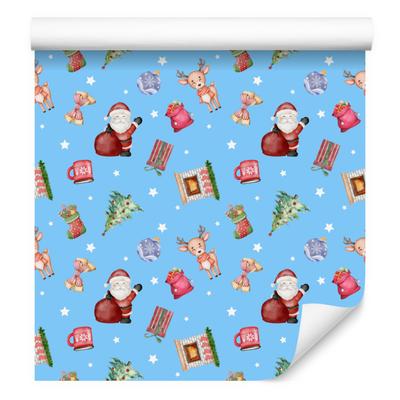 Christmas Azure and Blue Wallpaper for Living Room and Bedroom 50x1000