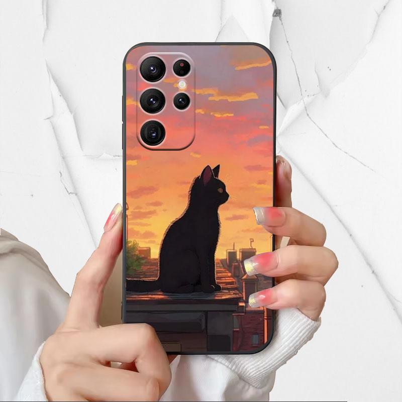 Astronaut Pattern Phone Case For Samsung Galaxy S25 Ultra Covers For Galaxy S 25 Ultra Soft Silicone Shell Black TPU Fundas