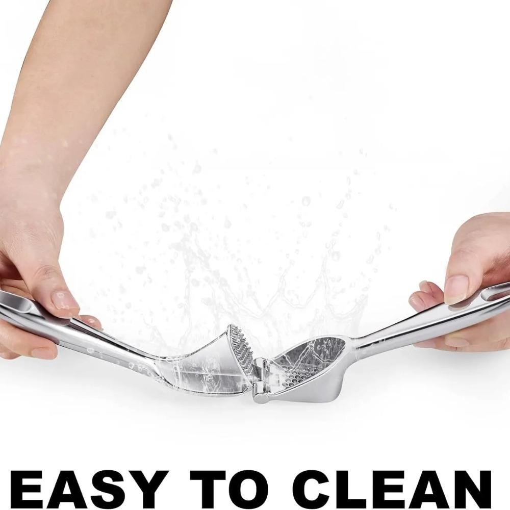 Garlic Press Soft, Squeezable Handle Easy To Squeeze and Clean Zinc Alloy Garlic Chopper and Manual Garlic Press Are Reusable
