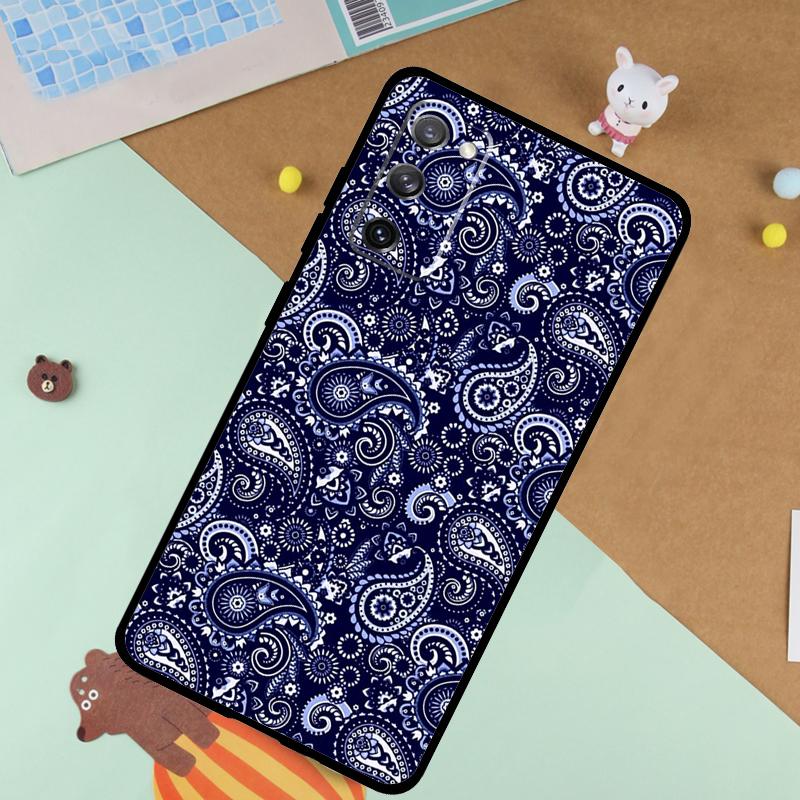 Bandana Seamless Pattern Soft Case For Samsung Galaxy S25 Ultra S9 S10 S20 FE S21 S22 S23 Plus S24 Ultra Funda Cover