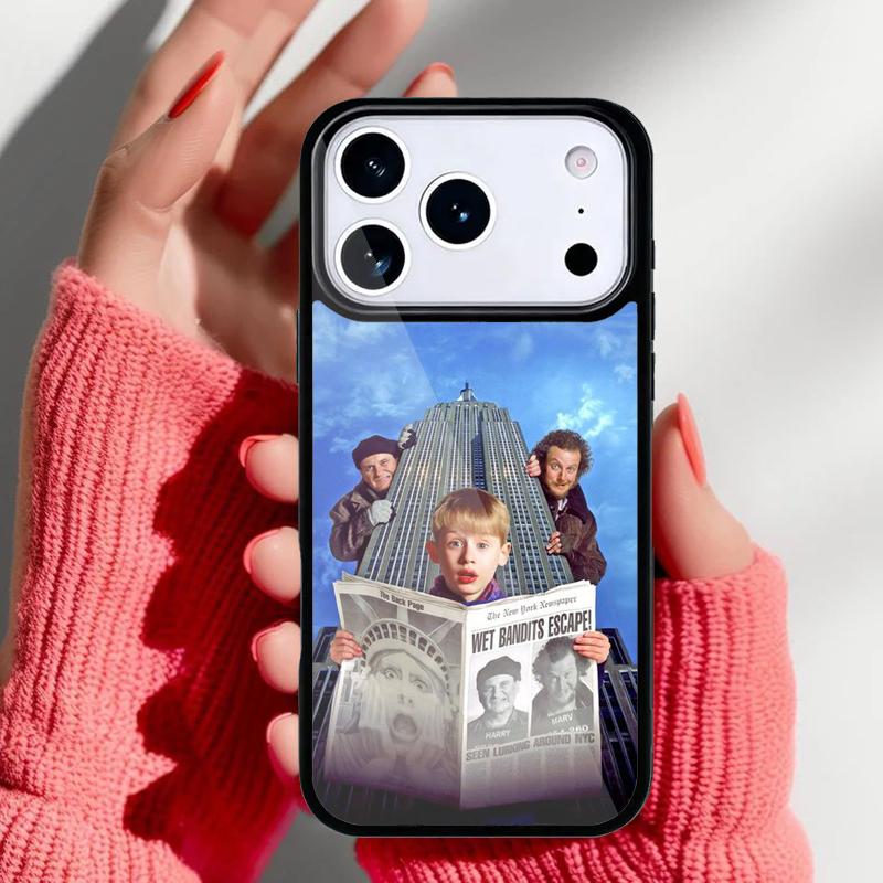 Home Alone print Phone Case for iPhone 17 16 15 14 13 Pro Max Back Cover for 12 11 Pro Coque