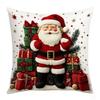 Christmas Pillow Cover 45x45cm Snowman Print Decorative Cushion Case Festive Holiday Home Decor For Sofa Bed