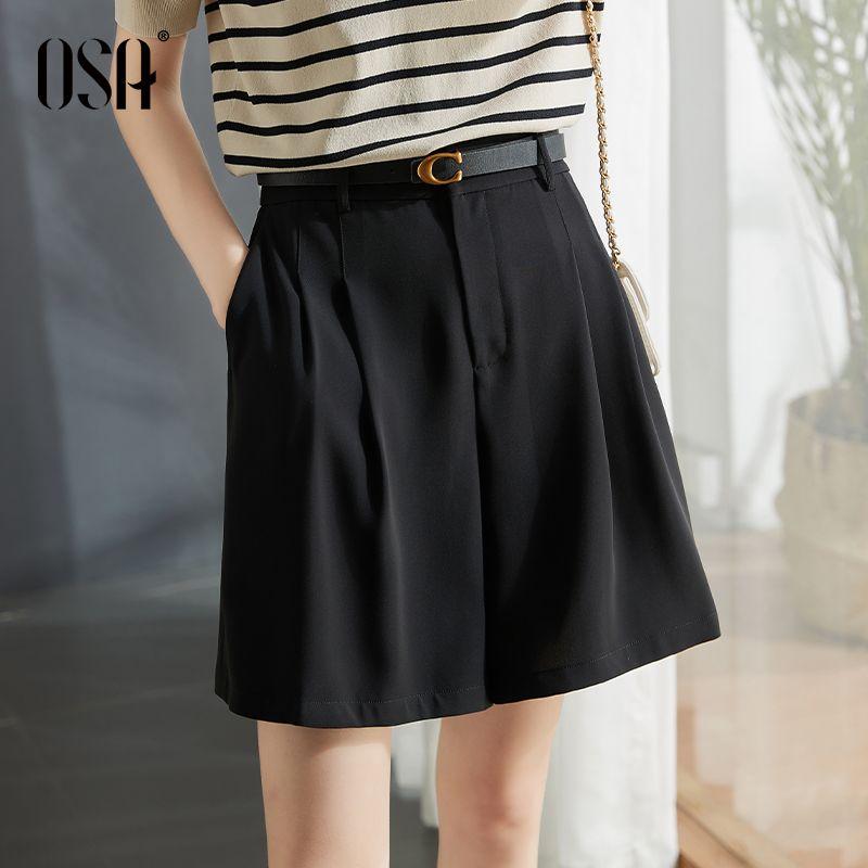 

OSA OSHA High Waist Casual Fifth Suit Shorts Black XS