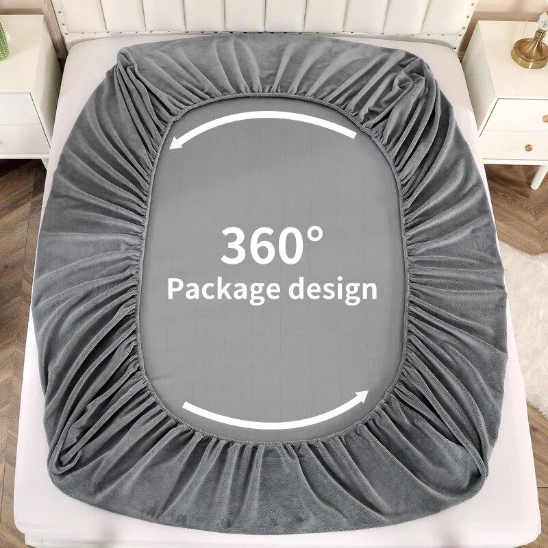 Milk Velvet Adjustable Fitted Sheet 135x190,Bed Sheet With Elastic Band,160x200,Solid Color,For Bedroom Winter